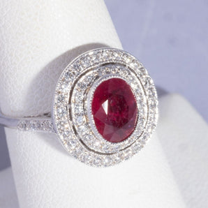 Period Art Deco Ruby and Diamond Ring