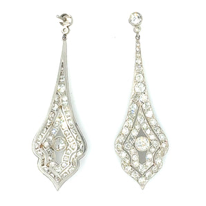 Diamond and Platinum Chandelier Earrings