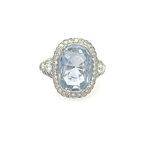8.00ct Blue Sapphire and Diamond Ring