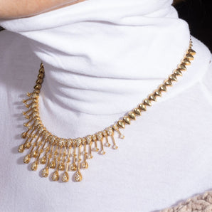Contemporary 18k yellow gold necklace with 209 diamonds