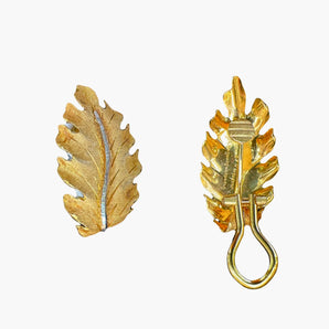 Buccellati Leaf Earrings in 18k Yellow Gold