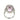 white gold and diamond ring with kunzite gemstone on a white background