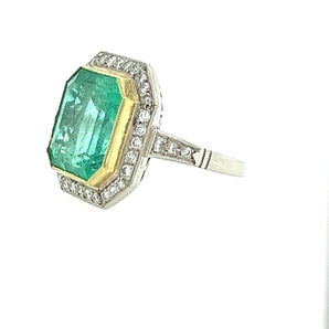 8.80 Carat Columbian Emerald and Diamond ring