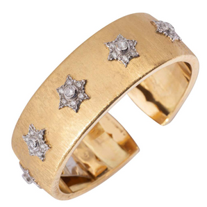 Buccellati Star Cuff with Diamonds in 18k Gold