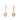 Detailed view of rose gold drop earrings with rose-cut diamonds, elegant handcrafted jewelry