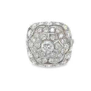 Art Deco Diamond Platinum Filigree Ring
