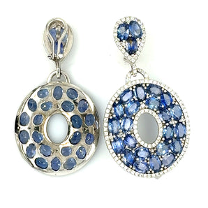 Blue Sapphire and Diamond Earrings