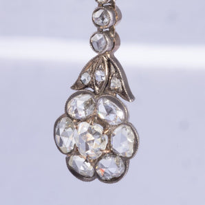 Antique Rose Cut Diamond Drop Earrings