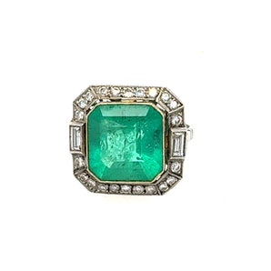 Columbian Emerald Ring with Diamonds