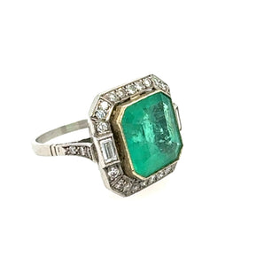 Columbian Emerald Ring with Diamonds