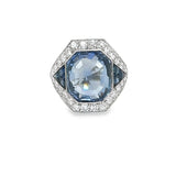 Magnificent 9.00 carat natural color blue sapphire and diamond ring in platinum – HGM Fine Jewelry New Orleans