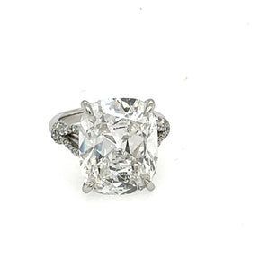Antique Cushion Cut 9.07ct Lab Diamond Ring