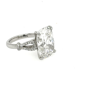 Antique Cushion Cut 9.07ct Lab Diamond Ring