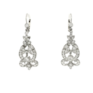 Diamond Drop Earrings Edwardian circa 1915