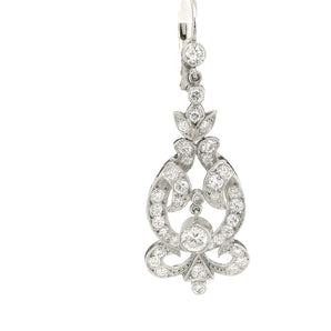 Diamond Drop Earrings Edwardian circa 1915 right