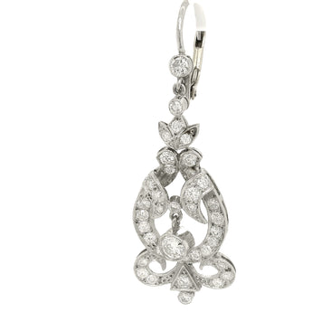 Diamond Drop Earrings Edwardian circa 1915 left