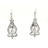 Diamond Drop Earrings Edwardian circa 1915 back