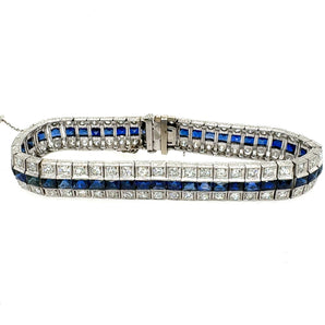 Sapphire and Diamond Art Deco Bracelet
