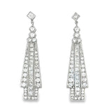 Art Deco platinum diamond drop earrings with 1.60 carats of European cut diamonds – HGM Jewelry New Orleans