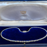 Art Deco 24.00 carat Diamond Riviera Necklace in original blue velvet box – vintage jewelry New Orleans