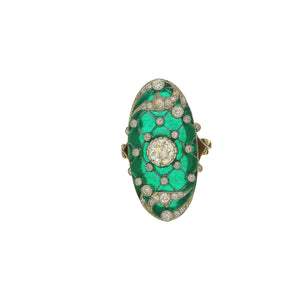 Art Deco green enamel and diamond ring – vintage-inspired fine jewelry from HGM Jewelry New Orleans