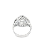 Profile view showing platinum band and craftsmanship of Art Deco ring – HGM Jewelry New Orleans