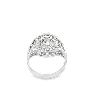 Profile view showing platinum band and craftsmanship of Art Deco ring – HGM Jewelry New Orleans