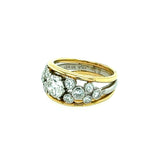 Side angle of bezel diamond ring in platinum and 18k yellow gold – fine jewelry from New Orleans