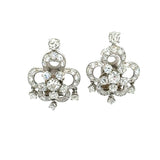 Boucheron diamond clip earrings in platinum, antique front view – HGM Jewelry New Orleans