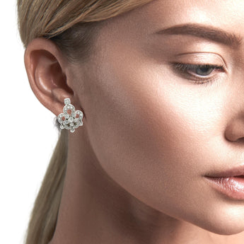 Model wearing vintage Boucheron clip earring – Timeless diamond jewelry New Orleans