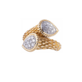 Front view of Boucheron Toi Et Moi Serpent Boheme ring in 18k yellow gold with diamonds
