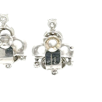 Elegant 1920s Boucheron diamond earrings – Platinum clip-on luxury jewelry from New Orleans