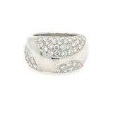 Cartier diamond pavé band ring in 18k white gold, view from above