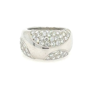 Cartier diamond pavé band ring in 18k white gold, view from above