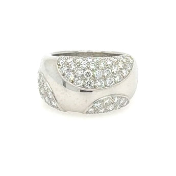 Cartier diamond pavé band ring in 18k white gold, view from above