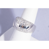 Cartier band ring with pavé-set diamonds, classic French jewelry craftsmanship