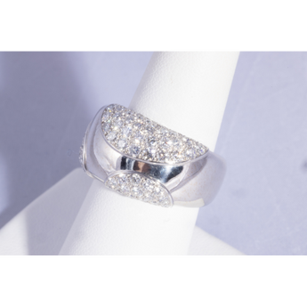 Cartier band ring with pavé-set diamonds, classic French jewelry craftsmanship