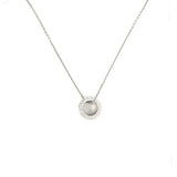 Close-up of Bvlgari B.zero1 spiral pendant in 18k white gold – sculptural necklace detail for collectors