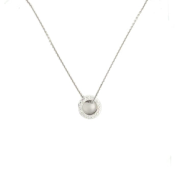 Close-up of Bvlgari B.zero1 spiral pendant in 18k white gold – sculptural necklace detail for collectors