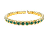 Stretch emerald bracelet in 18k yellow gold – stackable custom jewelry by HGM Jewelry New Orleans