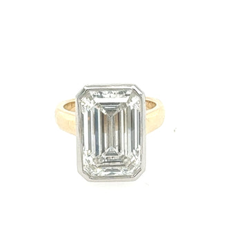 8.20 carat emerald cut lab diamond ring – custom engagement ring New Orleans
