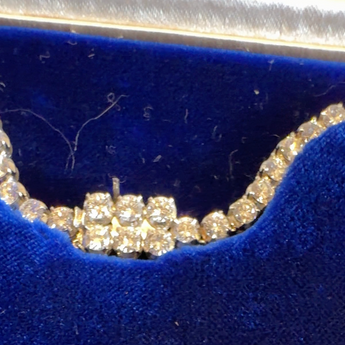 Graduated European cut diamonds on Art Deco Riviera necklace – platinum estate jewelry