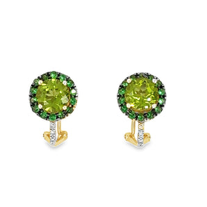 Elegant green gemstone earrings featuring peridot and tsavorite – New Orleans fine jewelry by HGM