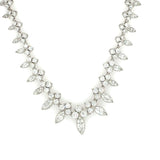 Front view of magnificent marquise diamond necklace in 18k white gold – HGM Jewelry New Orleans