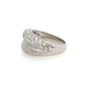 Side profile of white gold pavé diamond ring by Picchiotti, luxury craftsmanship