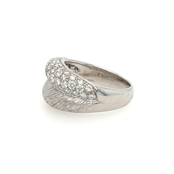 Side profile of white gold pavé diamond ring by Picchiotti, luxury craftsmanship