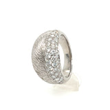 Top angle showcasing pavé diamond setting on white gold ring by Picchiotti