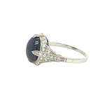 Art Deco sapphire and diamond ring in platinum – perfect for collectors in New Orleans