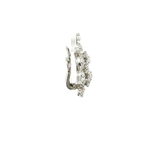 Side view of Boucheron platinum clip earring with VS clarity diamonds – New Orleans luxury earrings
