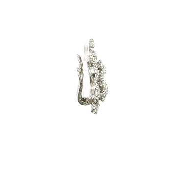 Side view of Boucheron platinum clip earring with VS clarity diamonds – New Orleans luxury earrings